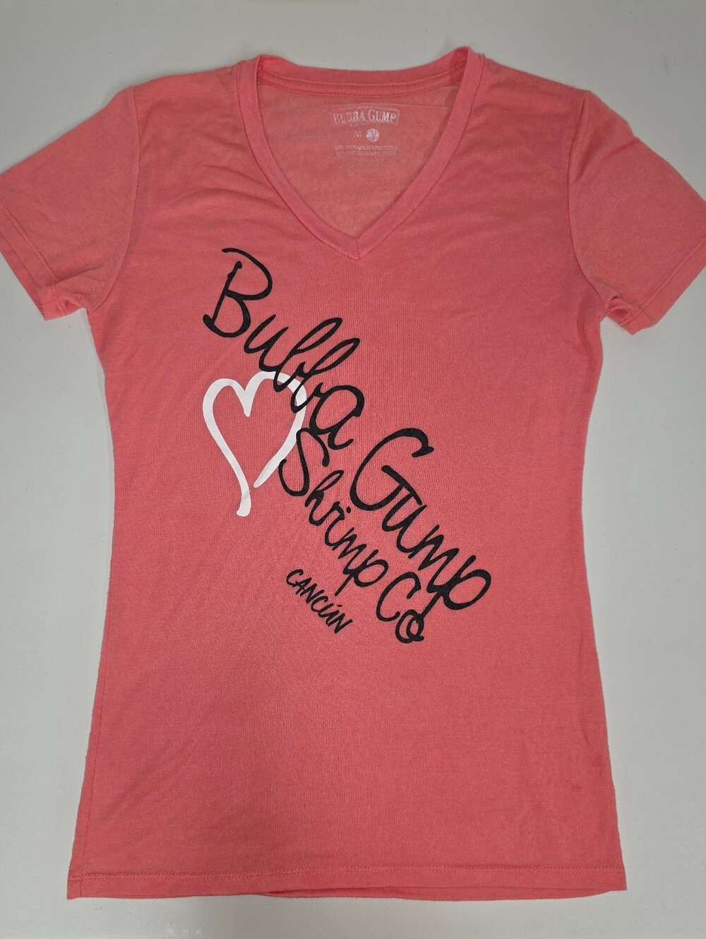 Women's Bubba Gump & Shrimp Co. Cancun Coral V-Neck Graphic Tee